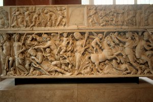 Roman sarcophagus with the legend of Selene and Endymion, 230-235 AD
