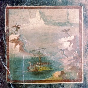 Roman wall-painting, Ulysses and the Sirens, Pompeii, 1st century by Unbekannt