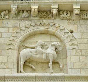 Detail of the Facade Depicting Hugues de Surgeres and Geoffroy de Vendome