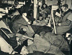 Royal Marines Sleeping in the Gunhouse of a Warship, World War II by Unbekannt