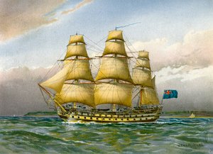 Royal Navy Battle Ship, c1760-c1893 by Unbekannt