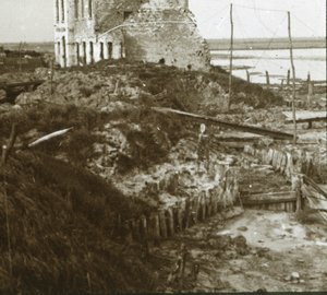 Ruined Building and Trenches Along the Coast, c1914-c1918