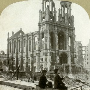 Ruins of the Jewish Synagogue on Sutter St., stood the great earthquakes of 1865 and 1868, 1906