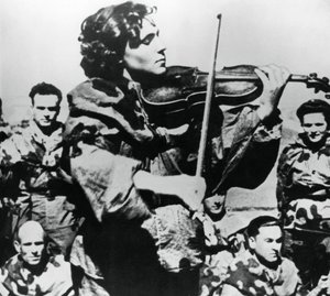 Russian Army Nurse Playing a Violin, Eastern Front, 1944