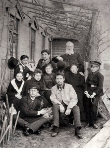 Russian author Anton Chekhov with family and friends, 1890 by Unbekannt