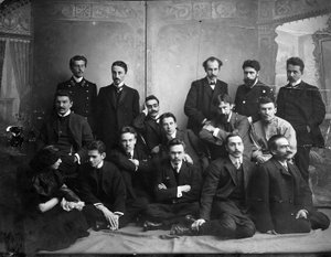Russian Author and Poet Andrei Bely with Symbolist Authors