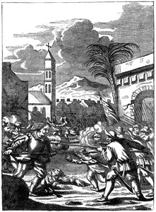 Sack of Puerto Principe, Hispaniola, by Captain Morgan, 1667 by Unbekannt