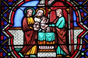 Sacred Heart Church, Stained Glass Window: The Presentation of Jesus at the Temple, Moulins, France