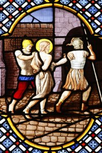 Saint-Corentin Cathedral, Quimper. Stained Glass: St John the Baptist Arrested, Quimper, France by Unbekannt