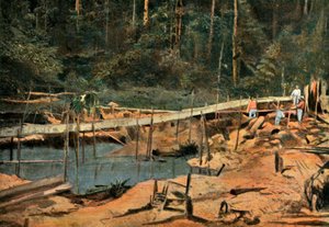 Saint-Elie. The Sluice, Prospecting for Gold