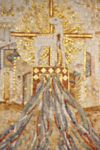 Saint-Maurice abbey basilica, Mosaic: The lamb of God and 7 canals symbolising creation, Saint-Maurice, Switzerland by Unbekannt