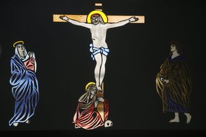 Saint Anthony Coptic Church Artwork: Jesus on the Cross, Jerusalem, Israel by Unbekannt