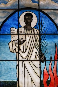 Saint Kiriwawanvu Depicted on Stained Glass, Lome, Togo