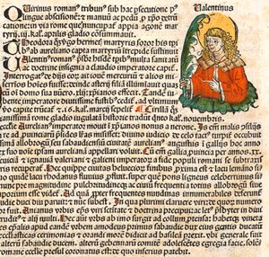 Saint Valentine from the Nuremberg Chronicle, 1493 by Unbekannt
