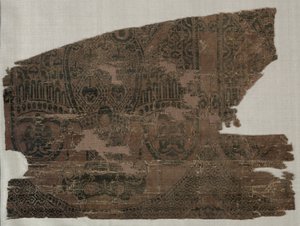 Samite Fragments with Double-Headed Eagles, from the Tomb of Saint Bernard Calvo