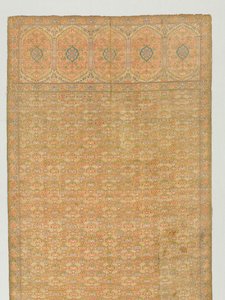 Sash with Floral Field and End Panels on a Gold Ground