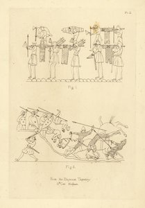 Saxon and Norman military costume from the Bayeux Tapestry by Unbekannt