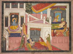 Scenes from the Birth of Krishna, c. 1840