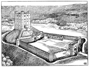 Scheme of a Norman castle based on Castle Hedingham, Essex, England by Unbekannt