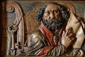 Sculpture in Mallorca Cathedral: Saint Peter, Palma, Spain