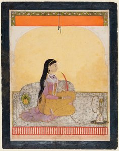 Seated Lady Smoking a Hookah, c. 1780 by Unbekannt