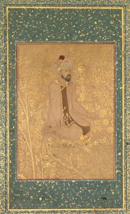 Seated Scholar, Border Fragment from the Teheran-Berlin Album