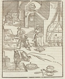 Drying of Purified Copper after Silver Ore Extraction - Engraving from Description of Ores and Principal Mining Methods, by Lazarus Ecker by Unbekannt