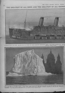 Sectional Diagram of the Titanic, and Iceberg, April 20, 1912 by Unbekannt
