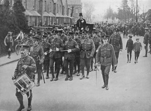 Sergeants hauling the bridal coach from the church by Unbekannt