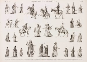 Series of Illustrations of People in Various Costumes