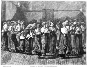 Shakers dancing at a meeting, Lebanon Springs, New York, USA