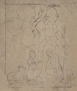 Shiva and Parvati in a Mountain Grotto by Unbekannt