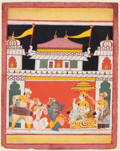 Shri Raga, from a Ragamala series, Three Musicians Perform Before a Noble, c. 1650 by Unbekannt