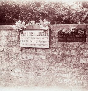 Sign in Memory of Civilians Who Were Shot by the Germans, Dinant, Belgium by Unbekannt