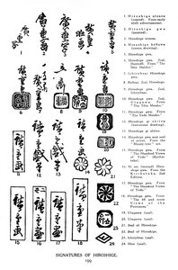 Signatures of Hiroshige, 19th century by Unbekannt