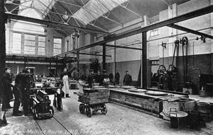 Silver Melting House, the Royal Mint, Tower Hill, London, 1911
