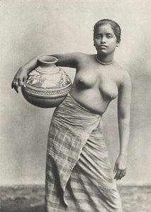 Singhalese in the Netherlands without the usual upper garment