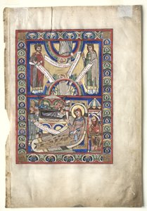 Single Leaf Excised from a Gospel Book: The Nativity (recto) and St. Matthew (verso)