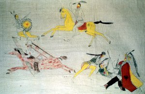 Sioux Warriors in Battle by Unbekannt