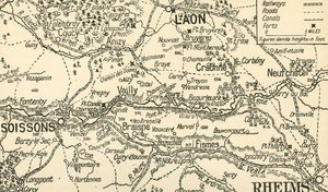 Sketch Map of the Valley of the Aisne above Soissons, 1914
