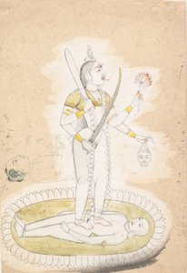 Sketch with Kali and a Young Boy by Unbekannt