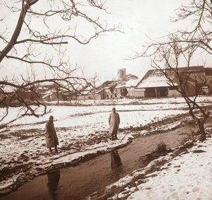 Soldiers by a River, Bernecourt, Northern France by Unbekannt