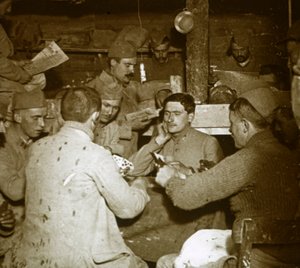 Soldiers Playing Manille [Card Game] in the Trenches, c1914-c1918