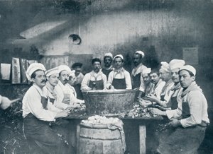 Some of the Cooks Preparing the Soup at the Messagerie Van Gand by Unbekannt