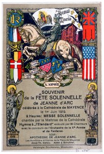 Souvenir of a Festival to Honour Joan of Arc, Staged at Mainz Cathedral, Germany, 1919 by Unbekannt