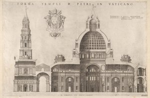 Speculum Romanae Magnificentiae: Design for the Basilica of St. Peters in the Vatican, 1514 by Unbekannt
