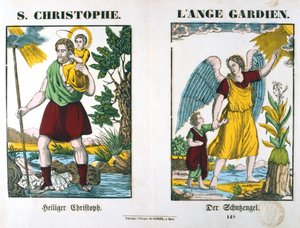 St Christopher and a Guardian Angel by Unbekannt