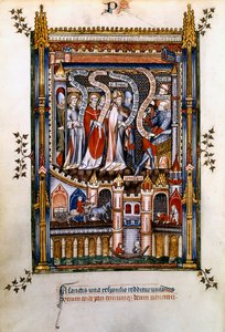 St Denis, St Rusticus and St Eleutherius before Sisinnius