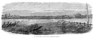 St Kilda Road, South Side of Princes Bridge - Floods at Melbourne, Australia, 1864 by Unbekannt