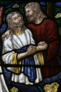 Stained Glass: St John Baptizing Jesus